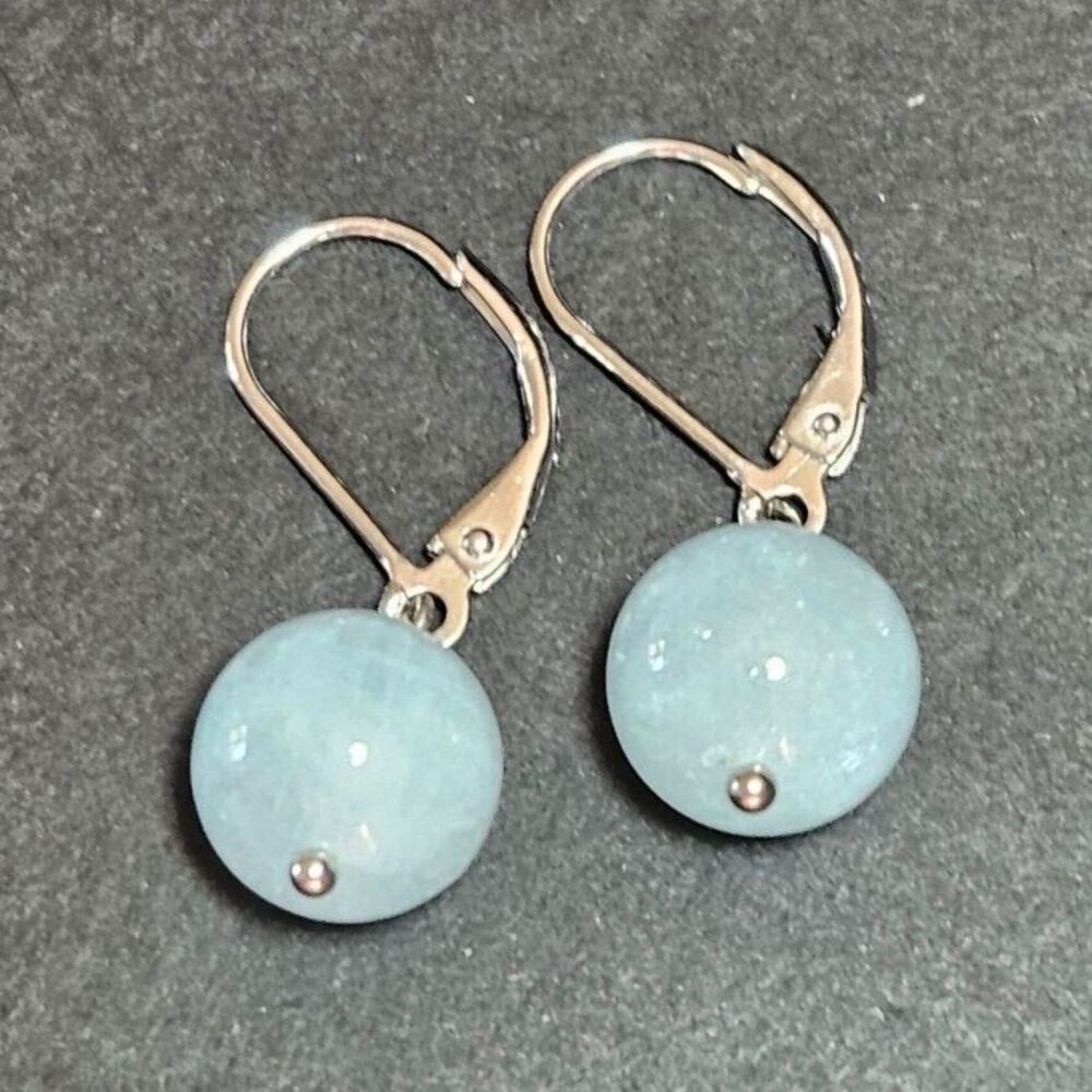 D'Joy natural aquamarine sterling silver earrings
